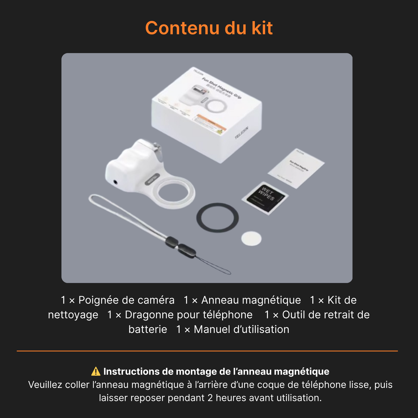 GripFlow™ – Poignée magnétique smartphone